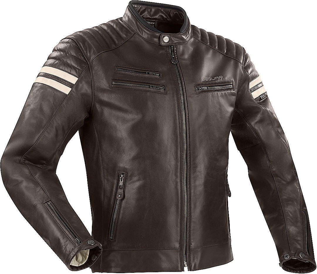 Segura Funky Chaqueta de cuero de motocicleta - Marrón (XL)