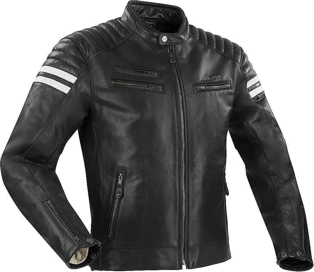 Segura Funky Chaqueta de cuero de motocicleta - Negro (L)