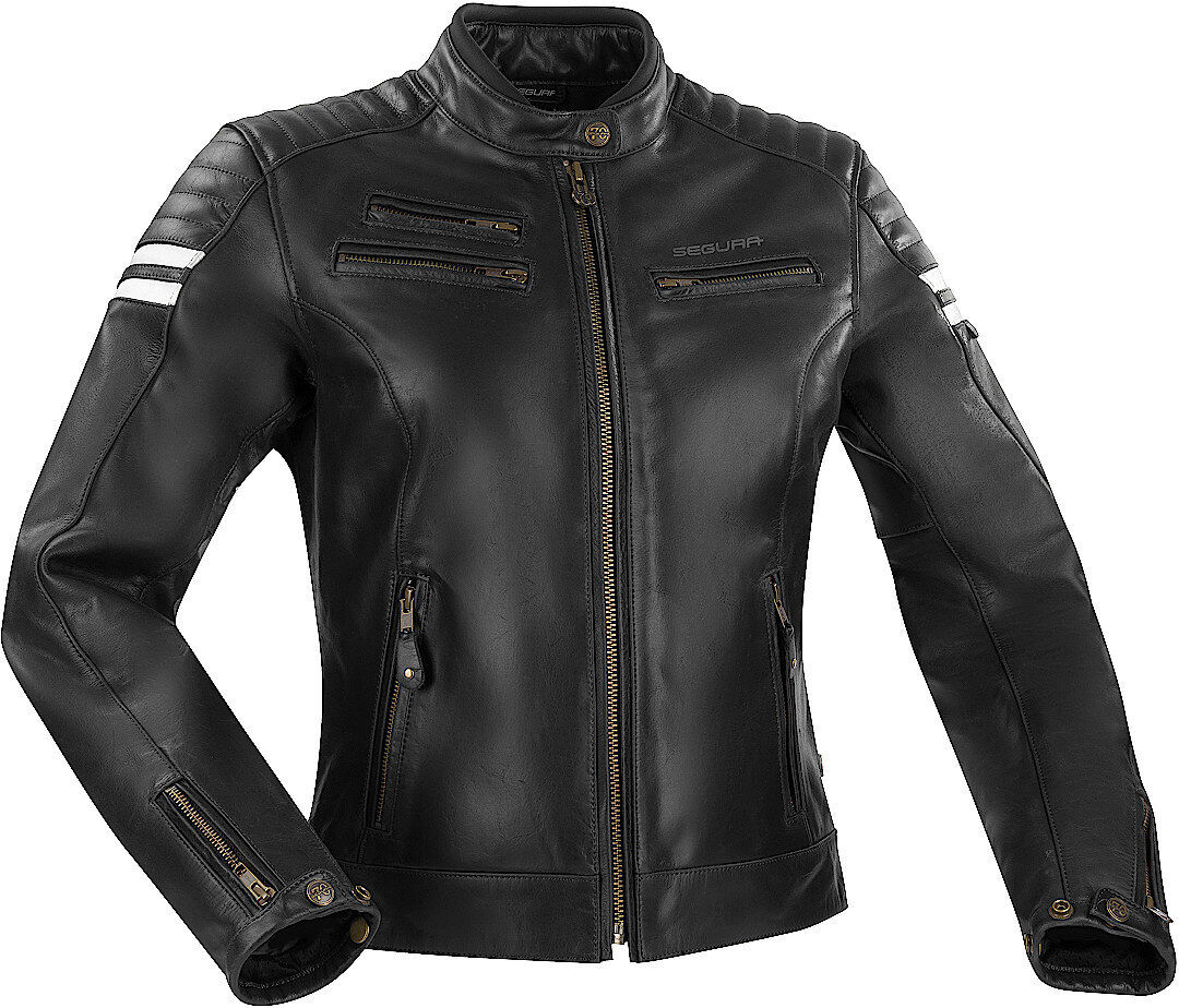 Segura Funky Chaqueta de cuero de motocicleta para damas - Negro (46)