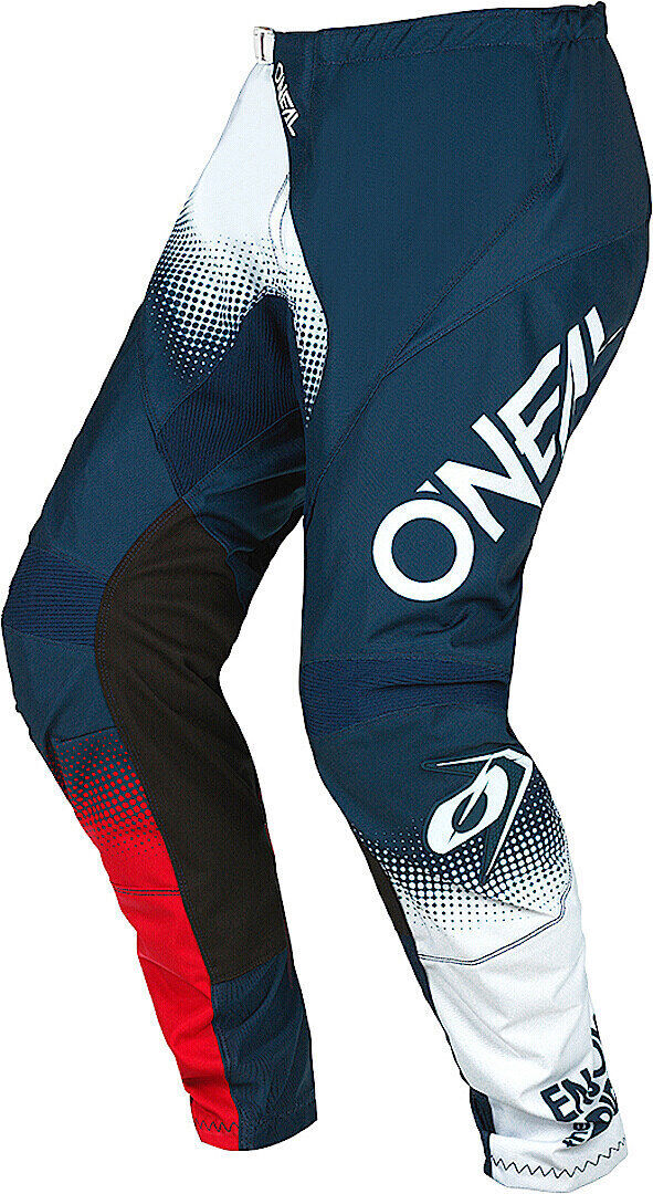 Oneal Element Racewear V.22 Pantalones de Motocross - Blanco Rojo Azul (38)