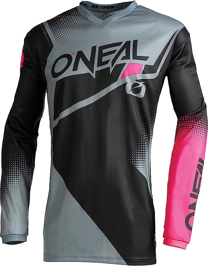 Oneal Element Racewear V.22 Camiseta de Motocross Femenino - Negro Gris Rosa (XL)