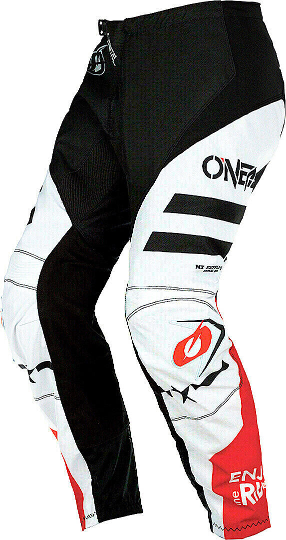 Oneal Element Squadron V.22 Pantalones de Motocross - Negro Blanco Rojo (40)