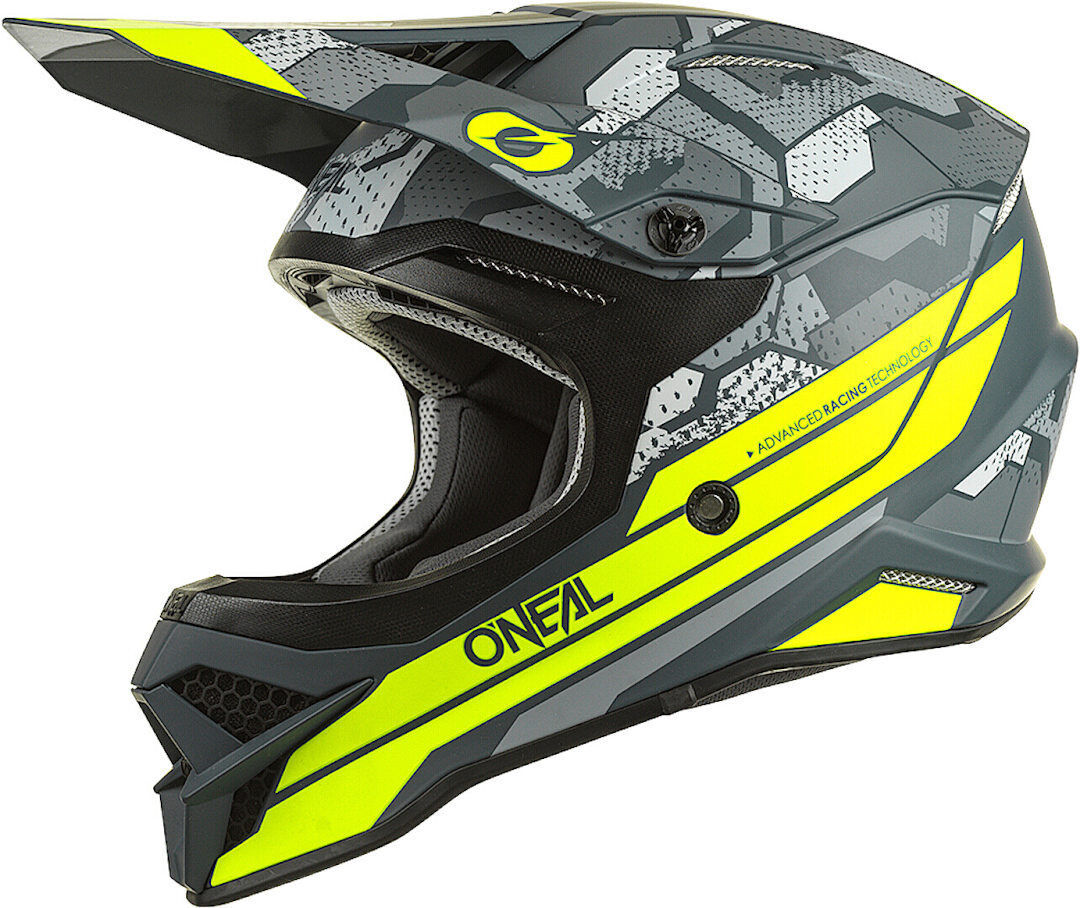 Oneal 3Series Camo V.22 Casco de Motocross - Gris Amarillo (XS)