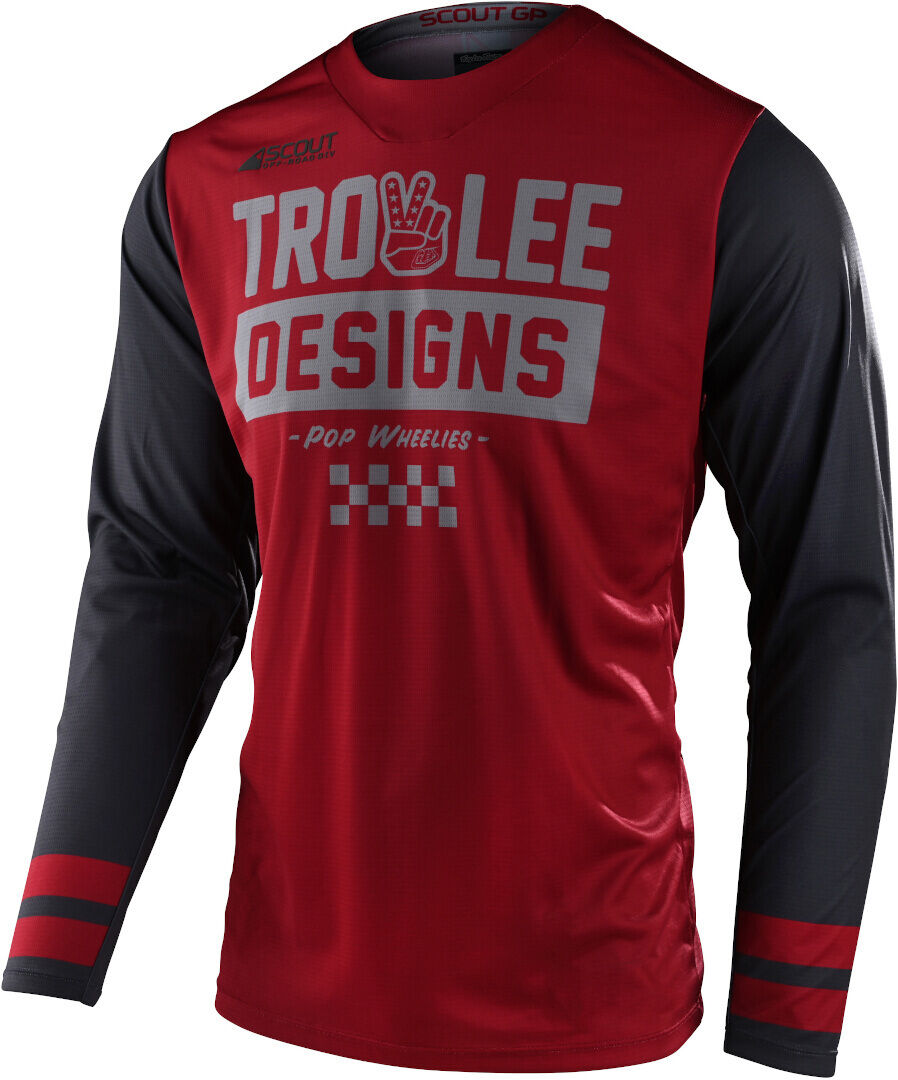 Lee Scout GP Peace & Wheelies Maillot de Motocross - Negro Rojo