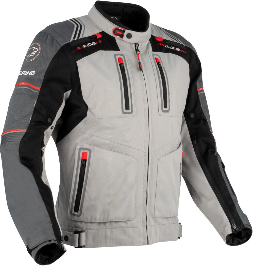 Bering Portland Chaqueta textil de la motocicleta - Negro Gris (XL)