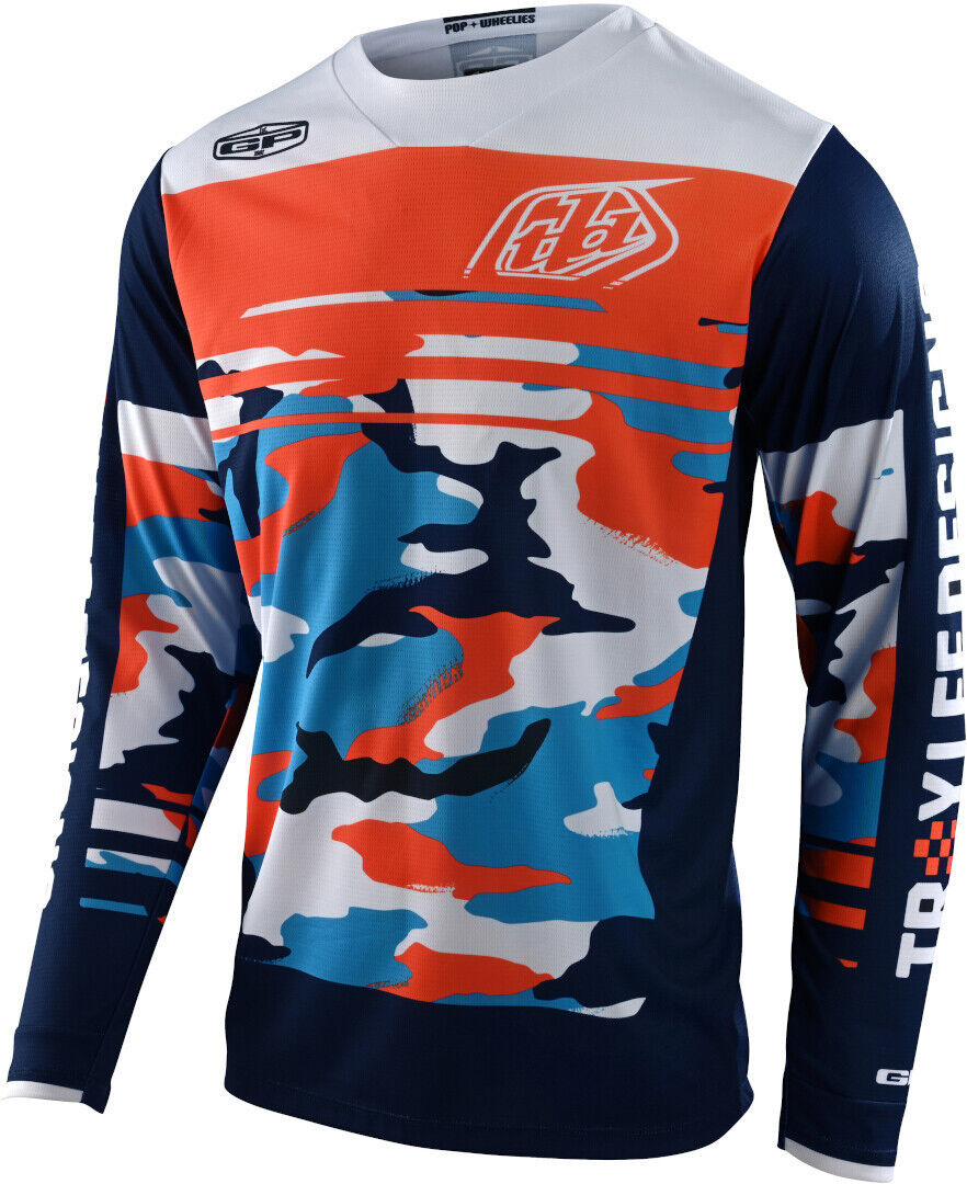 Lee GP Formula Camo Maillot de Motocross - Azul Naranja