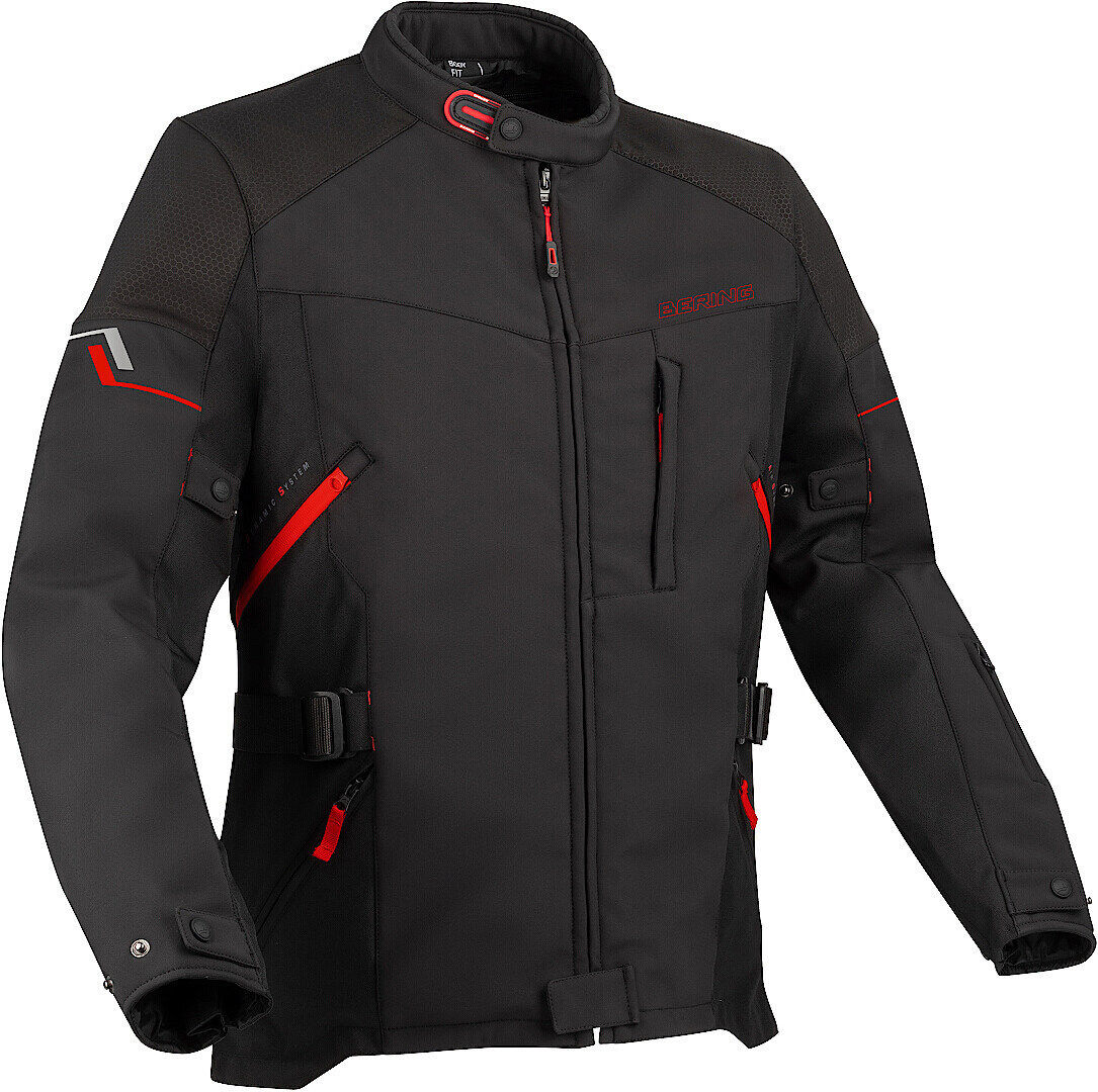 Bering Cobalt Chaqueta textil de la motocicleta - Negro Rojo (M)