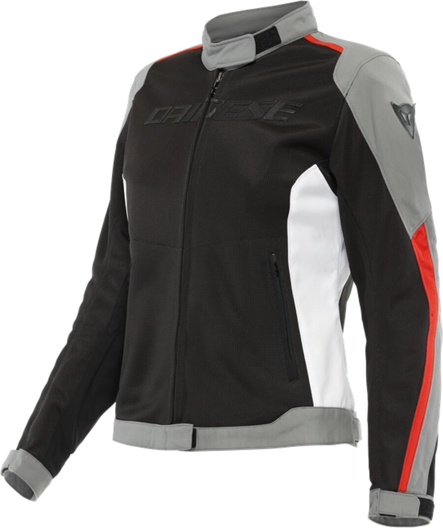 Dainese Hydraflux 2 Air D-Dry Damas motocicleta chaqueta textil - Negro Gris Rojo (44)