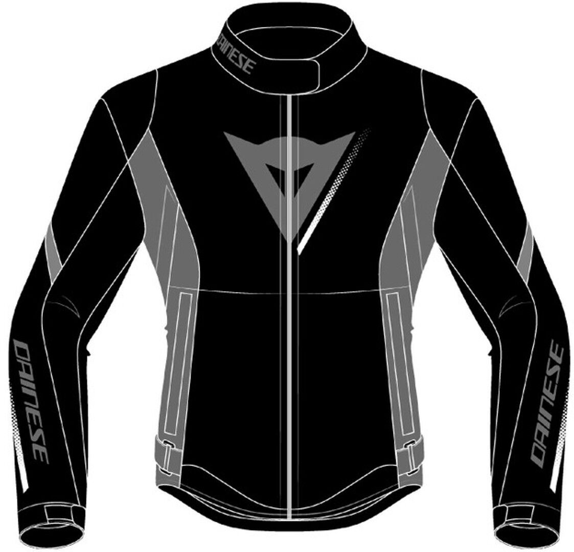Dainese Veloce D-Dry Damas motocicleta chaqueta textil - Negro Gris Blanco (50)