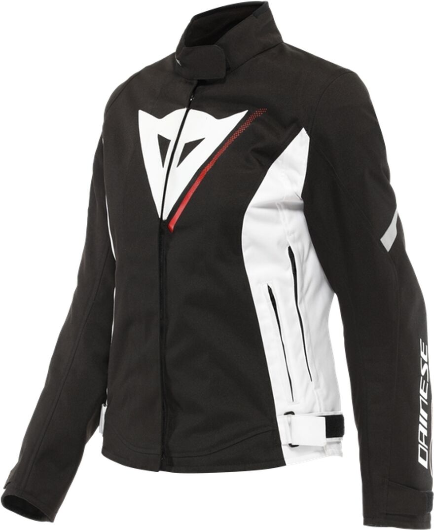 Dainese Veloce D-Dry Damas motocicleta chaqueta textil - Negro Blanco Rojo (48)