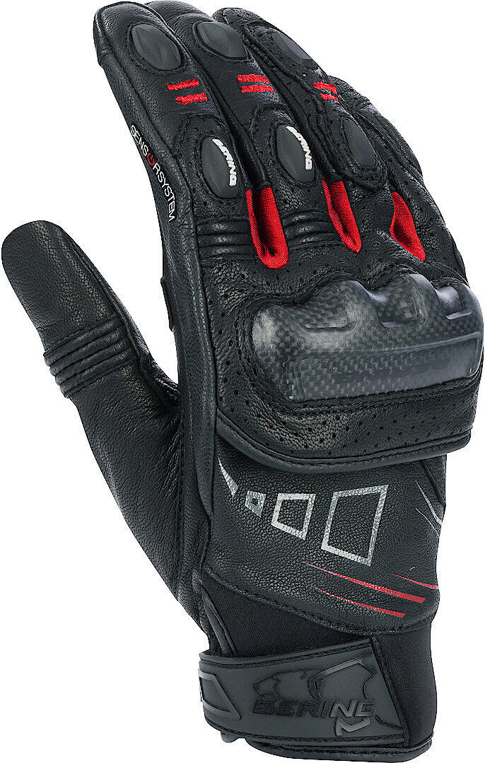 Bering Razzor Guantes de motocicleta - Negro Blanco Rojo (2XL)