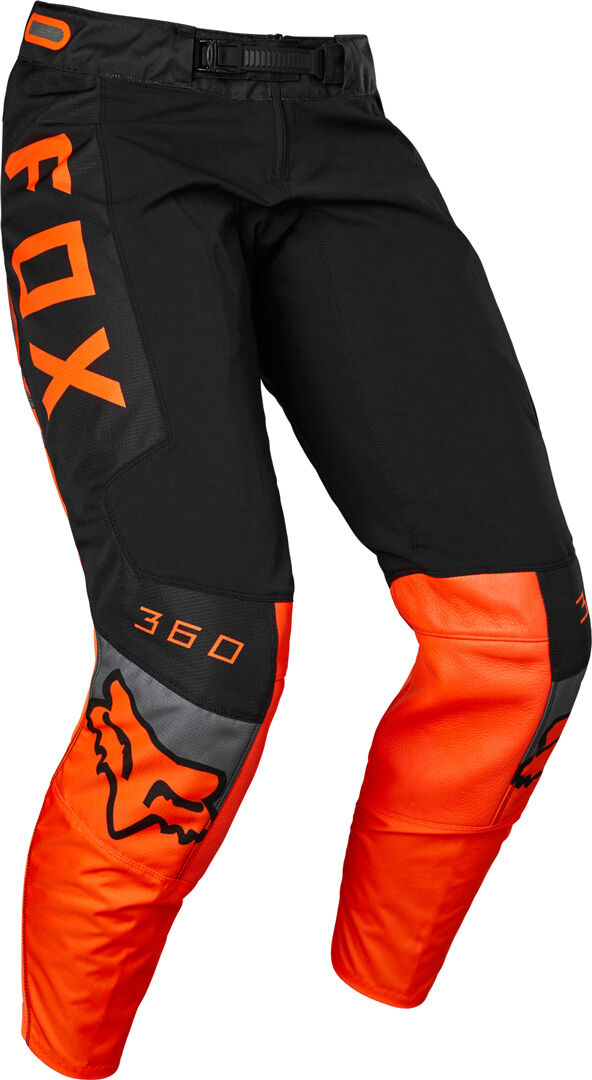 Fox 360 Dier Pantalones Juveniles de Motocross - Negro Naranja (XL)