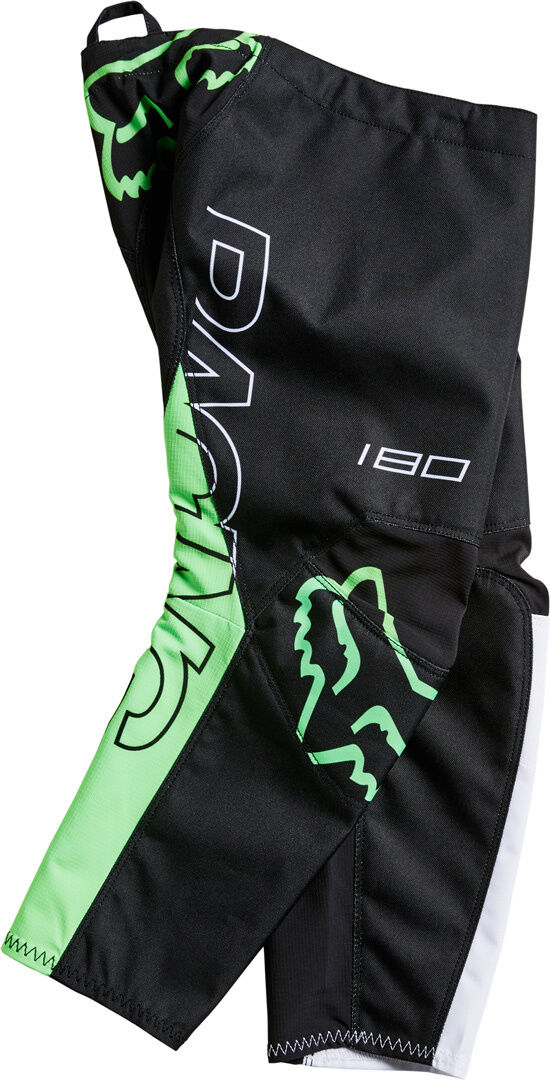 Fox Skew Pantalones de Motocross para niños - Negro Verde (XS 29)