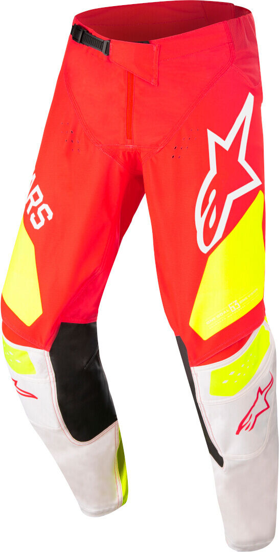 Alpinestars Racer Factory Pantalones Juveniles de Motocross - Blanco Rojo (26)