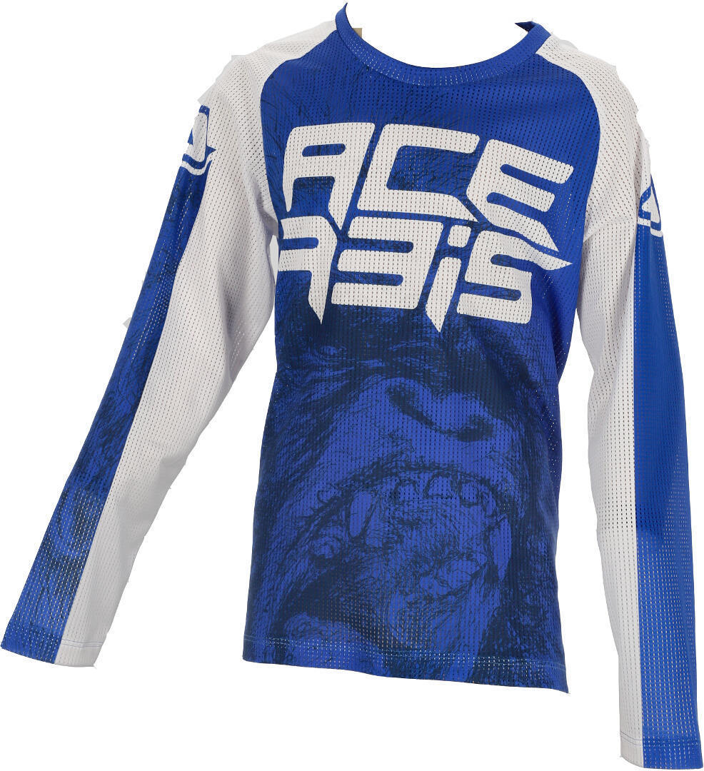 Acerbis MX J-Windy 2 Camiseta de Motocross para niños - Blanco Azul (XS)