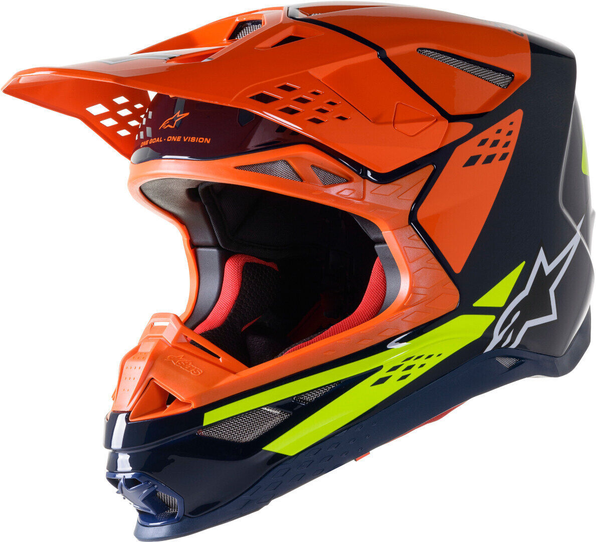 Alpinestars Supertech M8 Factory Casco de motocross - Azul Naranja (2XL)