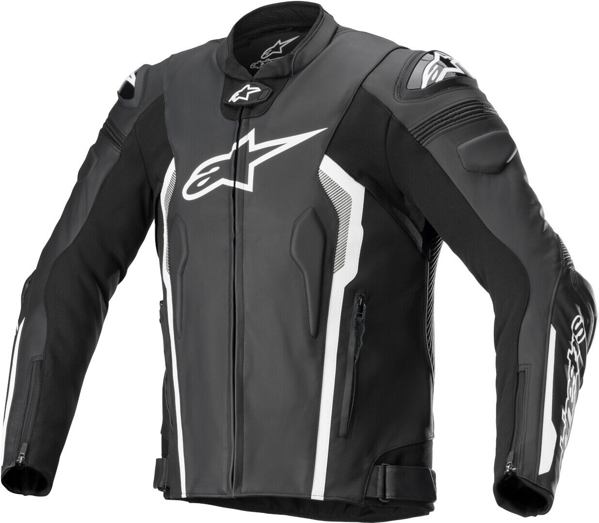 Alpinestars Missile V2 Chaqueta de cuero Motorcyle - Negro Blanco (58)