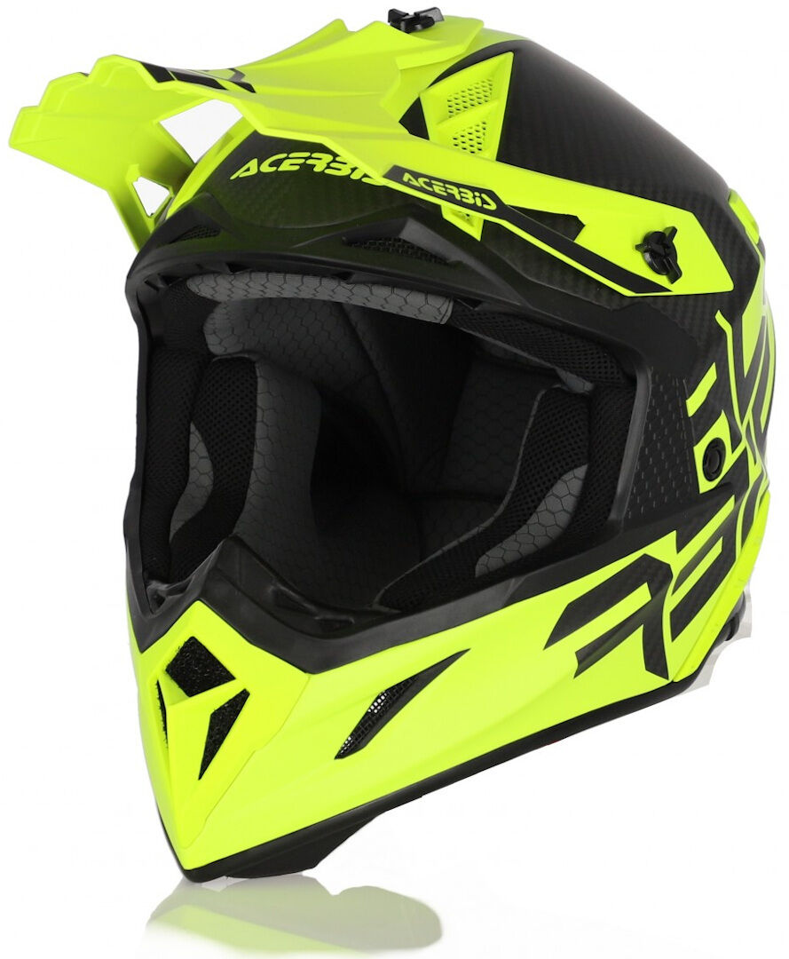 Acerbis Steel Carbon Casco de motocross - Negro Amarillo