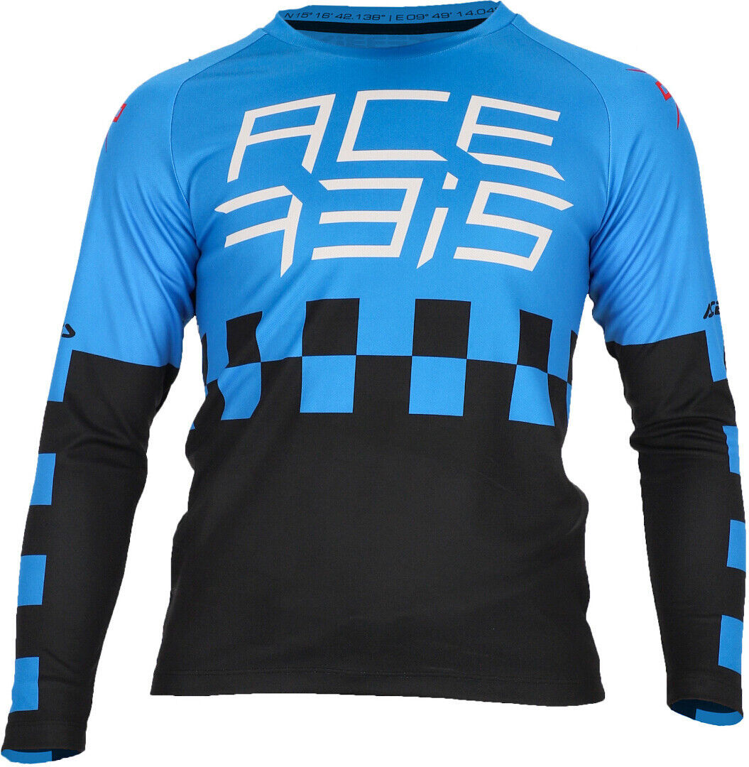 Acerbis MX J-Kid Camiseta de Motocross para niños - Negro Azul (XS)