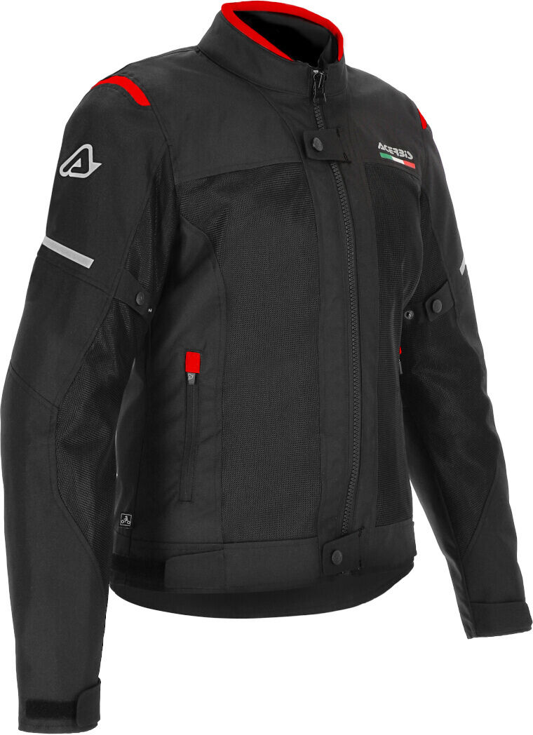 Acerbis On Road Ruby Chaqueta textil para motocicletas para damas - Negro Rojo (XL)