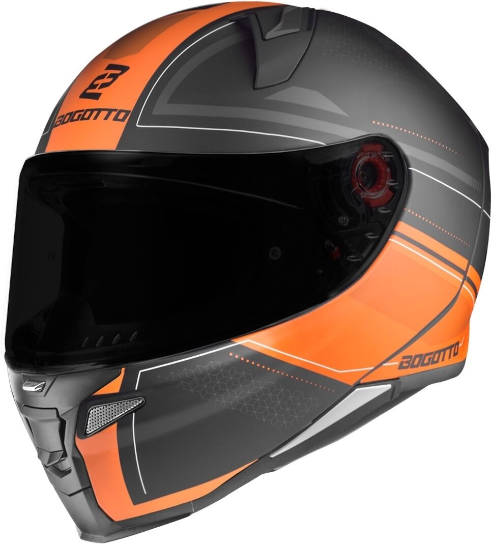 Bogotto FF110 Cinder Casco - Negro Naranja (L)