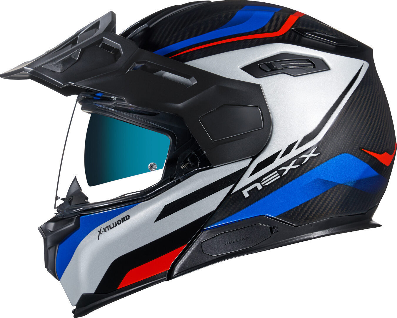 NEXX X.Vilijord Hiker Casco - Negro Rojo Azul (XS)