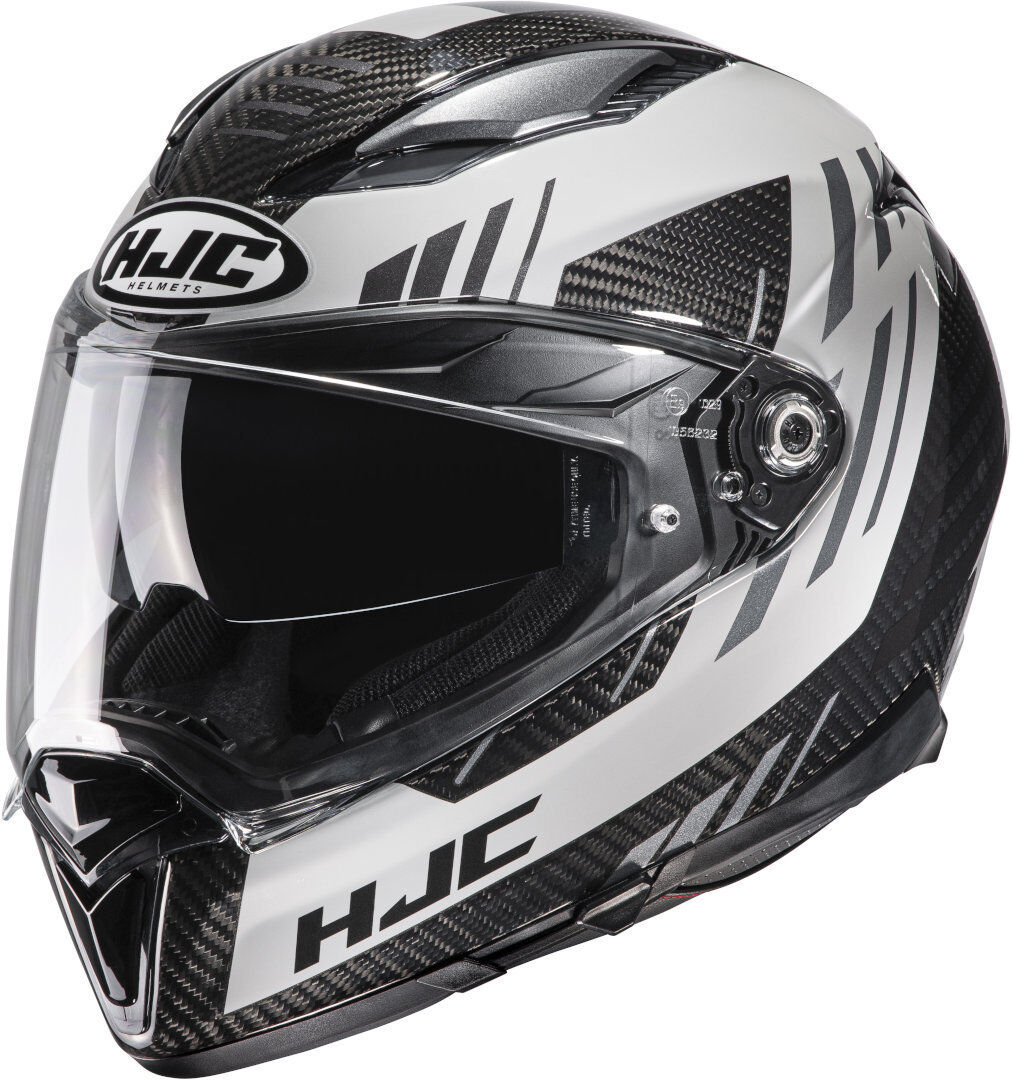 HJC F70 Carbon Kesta Casco - Negro Gris Blanco (XL)