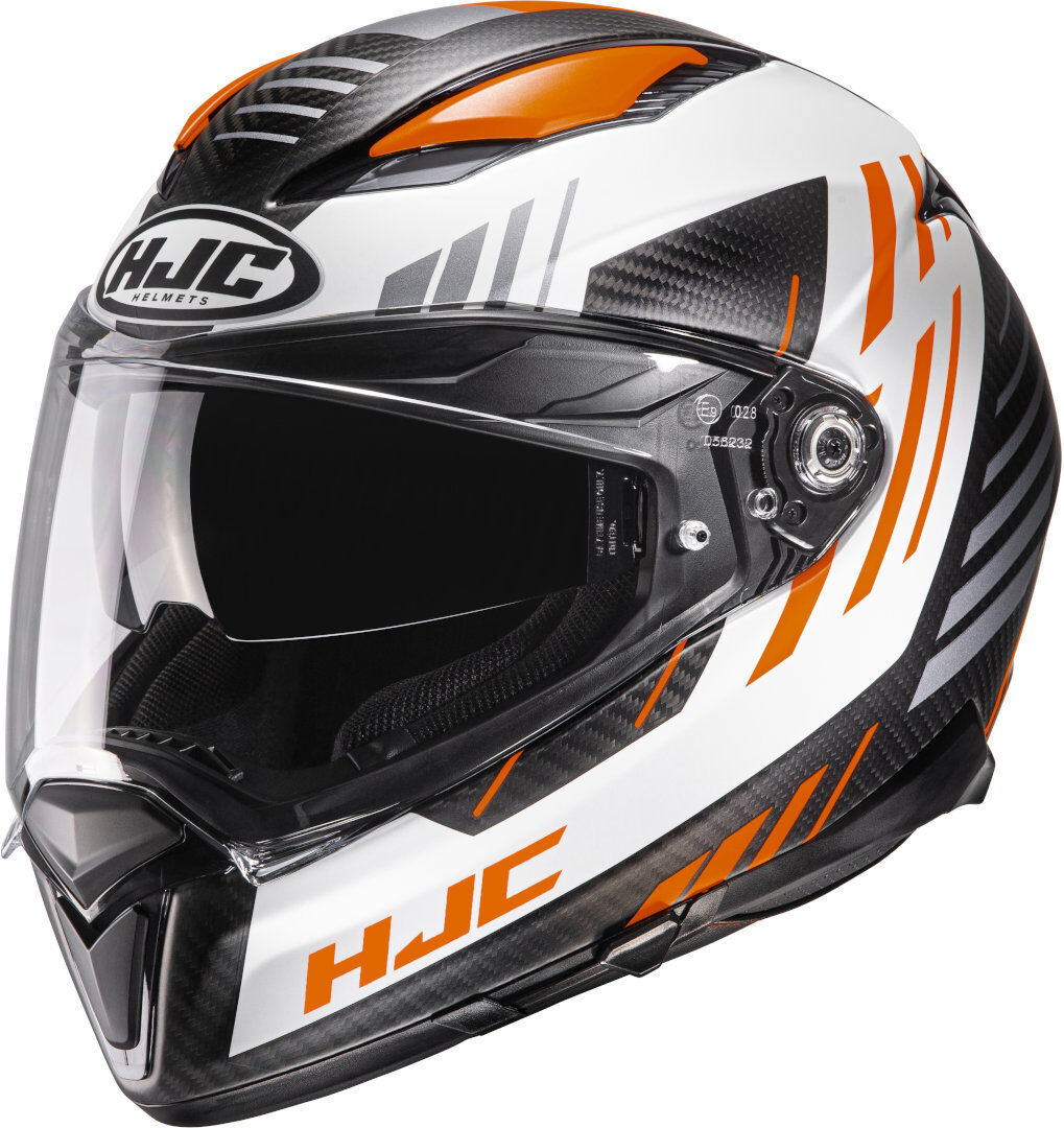 HJC F70 Carbon Kesta Casco - Negro Blanco Naranja (XS)