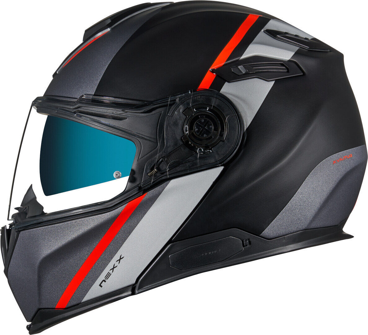 NEXX X.Vilitur Stigen Casco - Negro Gris Rojo (2XL)