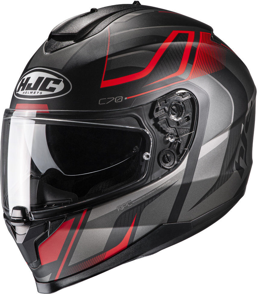 HJC C70 Lantic Casco - Negro Gris Rojo (XS)