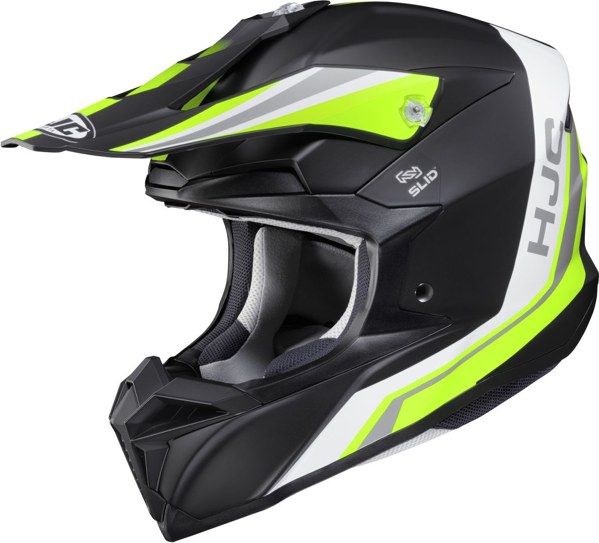 HJC i50 Flux Casco de motocross - Negro Blanco Verde (XL)