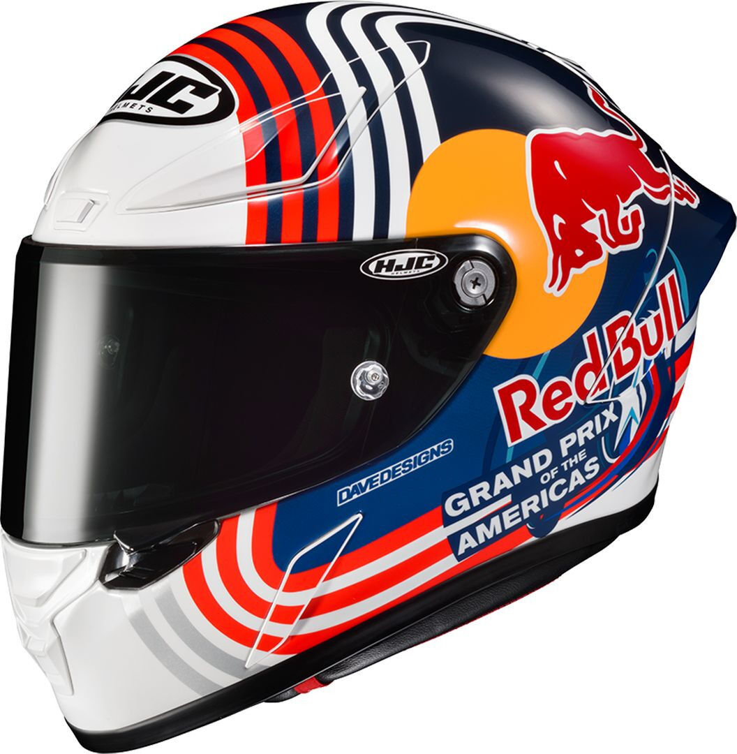 HJC RPHA 1 Red Bull Austin GP Casco - Blanco Rojo Azul (S)