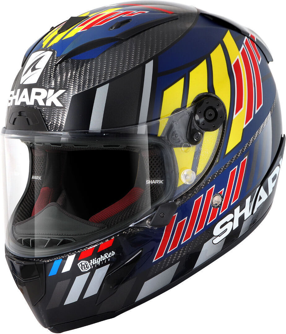 Shark Race-R Pro Carbon Replica Zarco Speedblock Casco - Rojo Azul (XS)