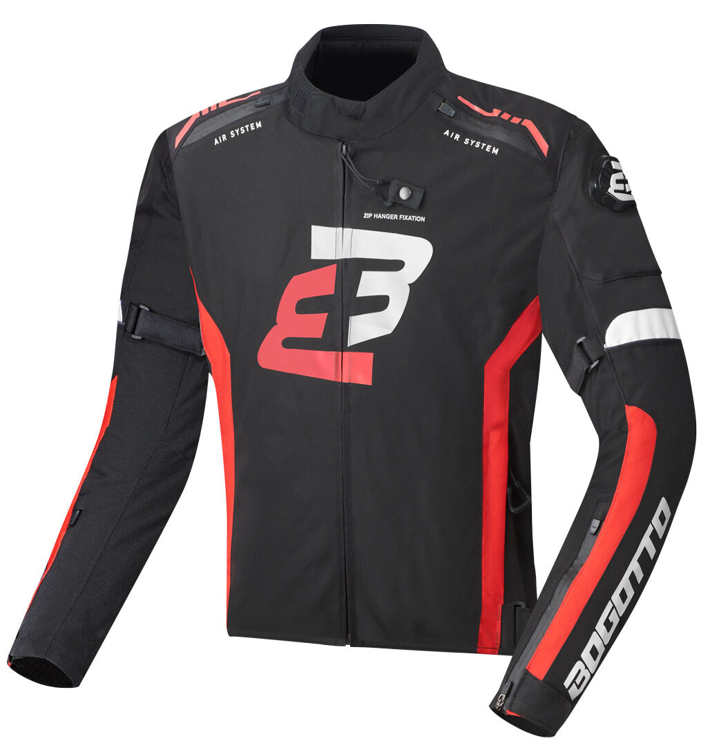 Bogotto GPX chaqueta textil impermeable para motocicletas - Negro Rojo (M)