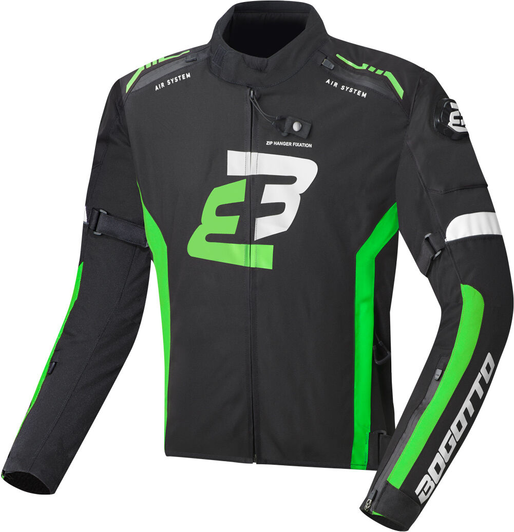 Bogotto GPX chaqueta textil impermeable para motocicletas - Negro Verde (S)