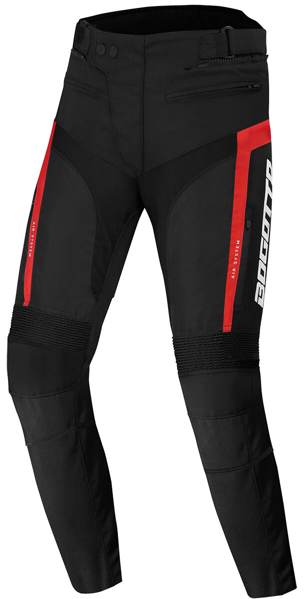 Bogotto GPX Pantalones textiles impermeables para motocicletas - Negro Rojo (2XL)