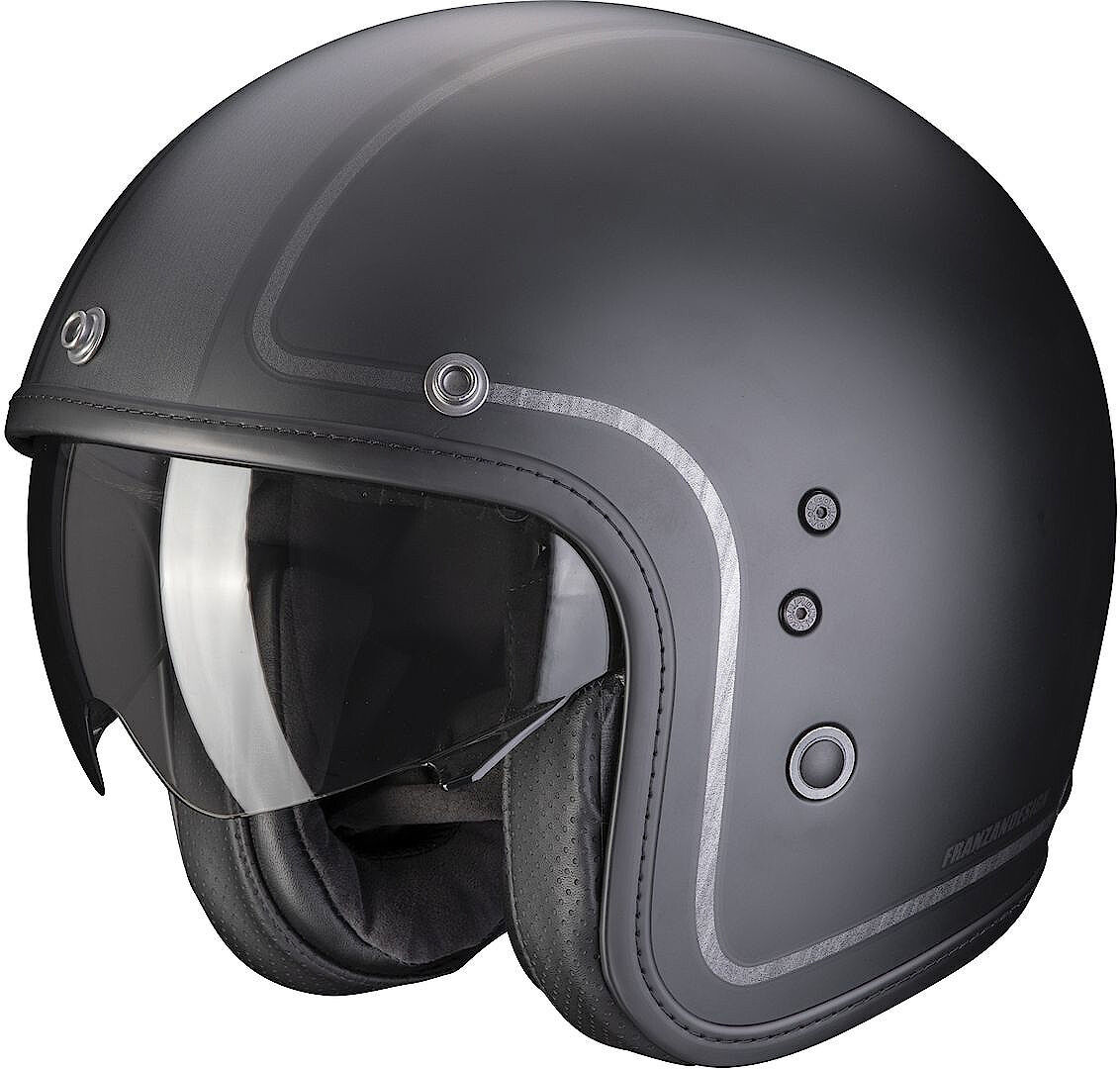 Scorpion Belfast Evo Retrol Casco Jet - Negro Gris (S)