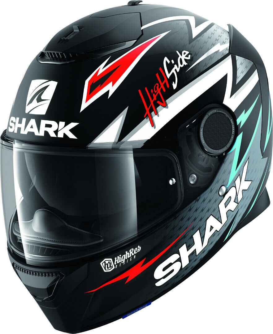 Shark Spartan Adrian Parassol Mat Casco - Negro Rojo Plata (XS)