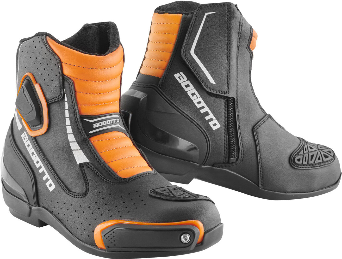 Bogotto Cartagena Botas de moto perforadas - Negro Naranja (48)