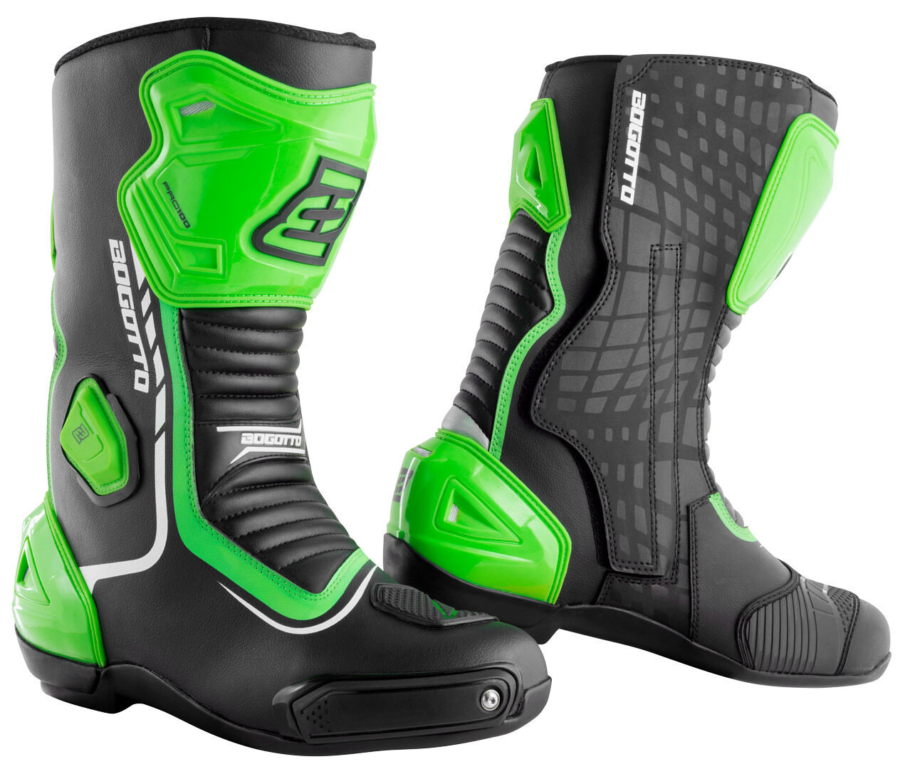 Bogotto Race-X Botas de moto - Negro Verde (46)