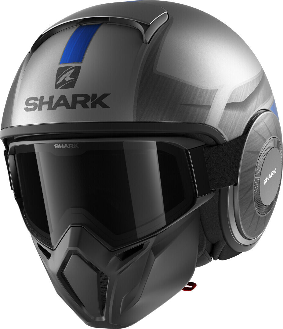 Shark Street-Drak Tribute RM Casco - Gris Azul Plata (XS)