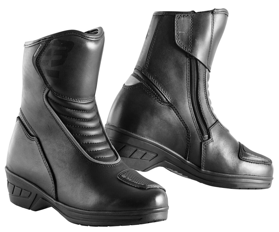 Bogotto Lady Short botas de moto impermeables para damas - Negro (36)