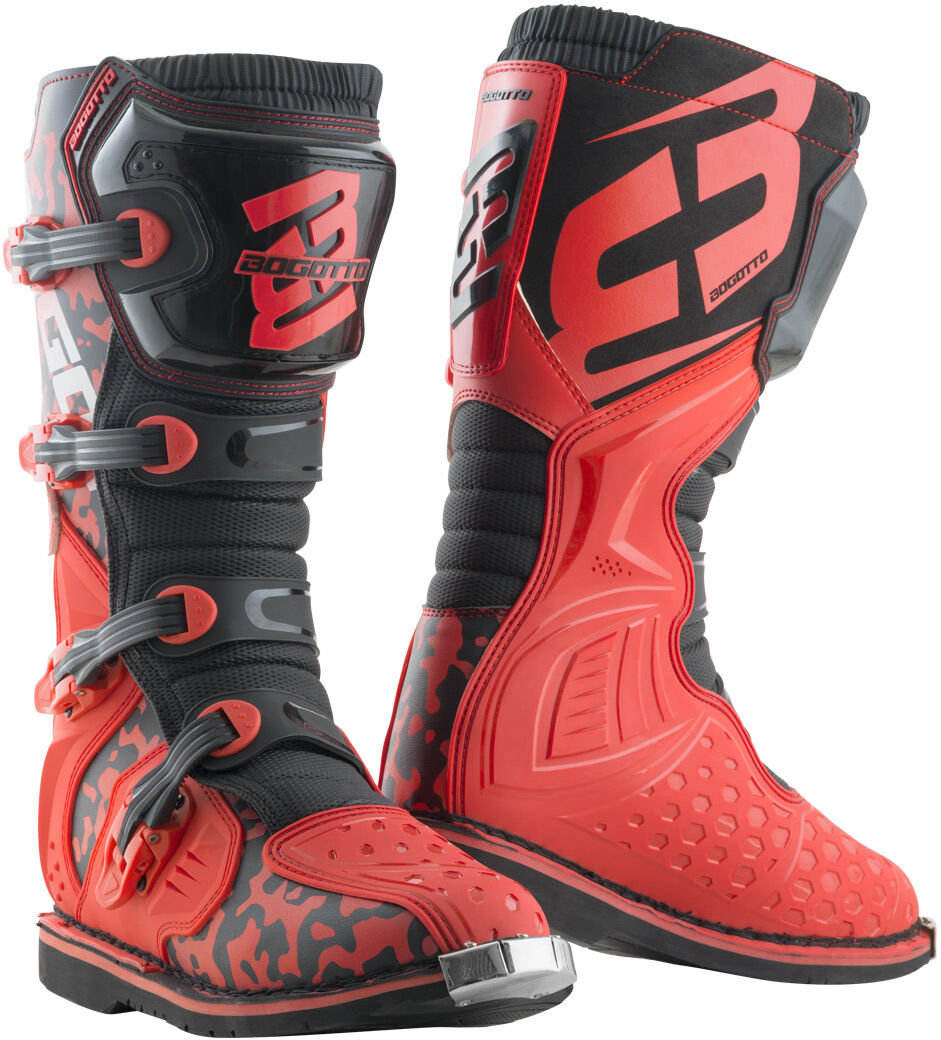 Bogotto MX-3 Camo Botas de motocross - Negro Rojo (45)