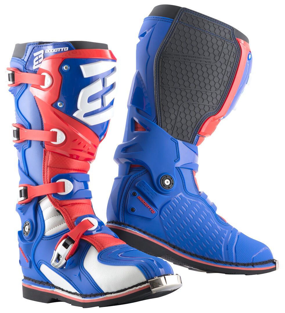 Bogotto MX-7 S Botas de motocross - Blanco Rojo Azul (44)