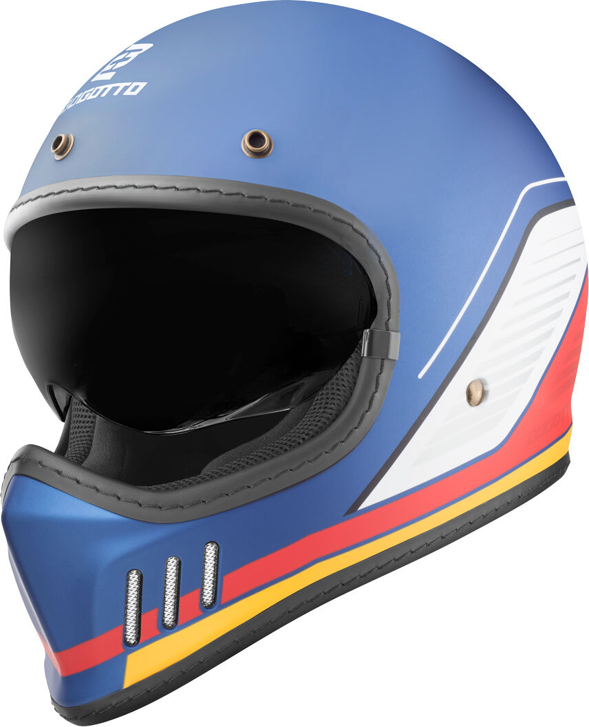 Bogotto FF980 EX-R Casco Caferacer Cross - Blanco Rojo Azul (XL)