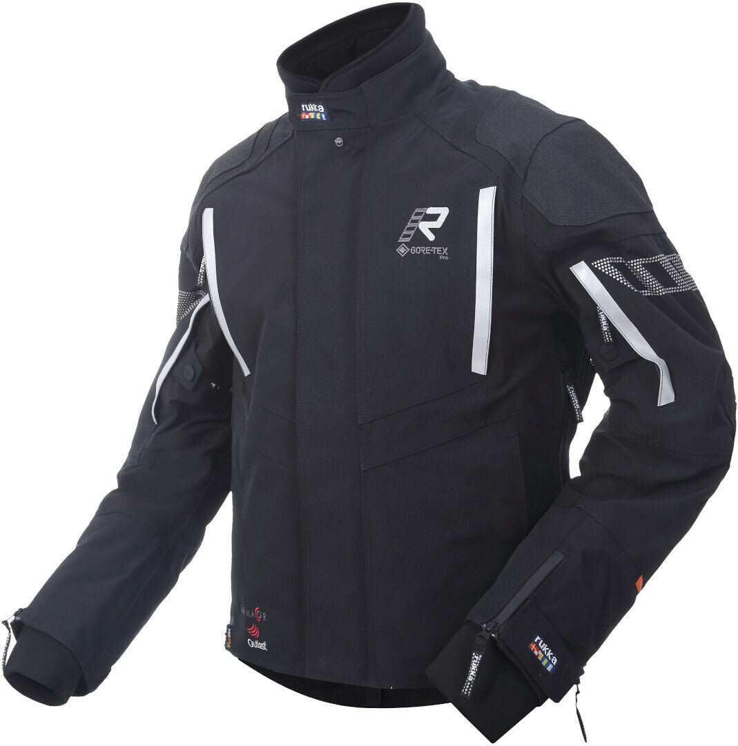 Rukka Shield-RD WP GTX Chaqueta textil para motocicleta - Negro Blanco (52)