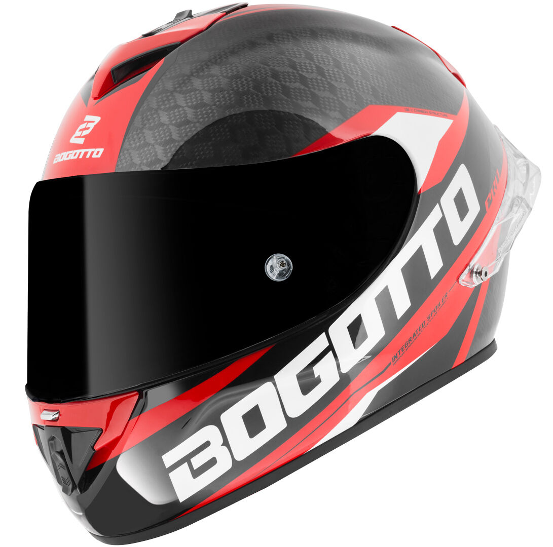 Bogotto FF104 SPN Casco de carbono - Negro Rojo (2XL)