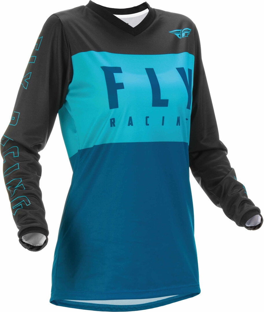 FLY Racing F-16 Jersey Femenino - Negro Azul (M)