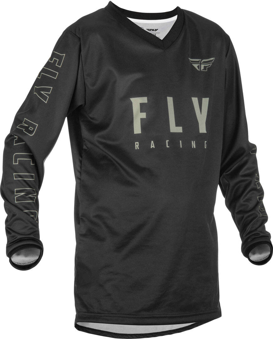 FLY Racing F-16 Jersey Juvenil - Negro Gris (L)