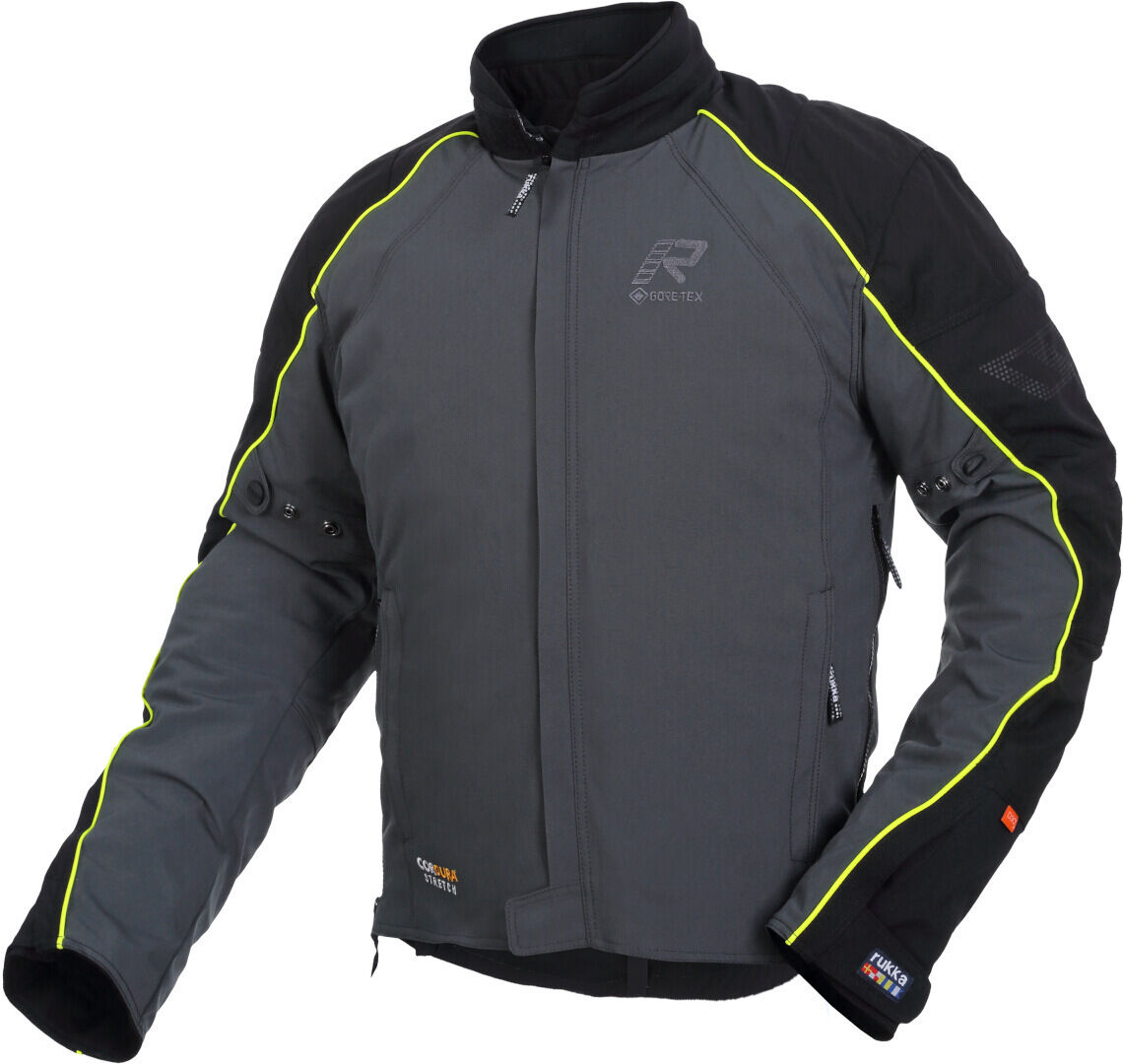 Rukka Comfo-R GTX Chaqueta textil para motocicleta - Negro Gris Amarillo (50)